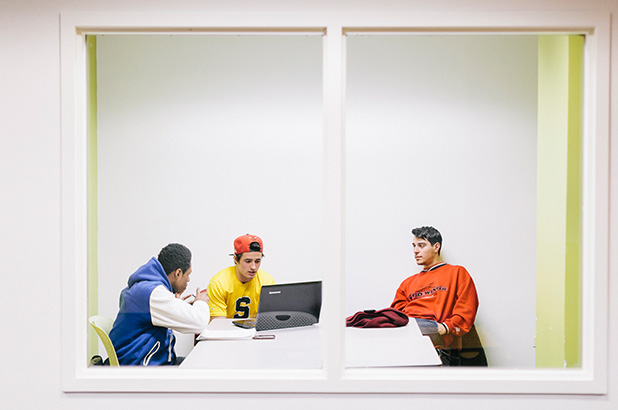 Students in a study room 